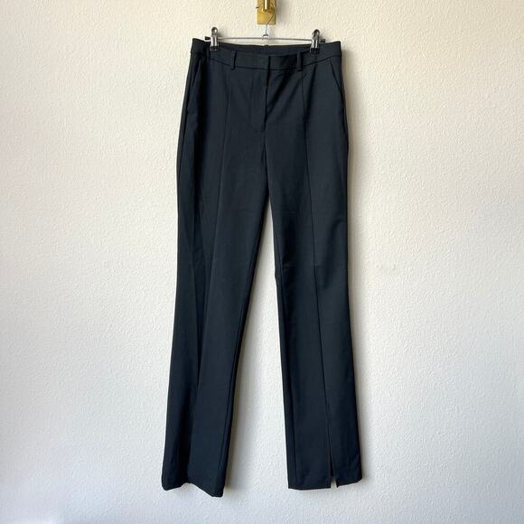 NWT Mango Black Slit Hem Trousers Size US 6 - Picture 2 of 6
